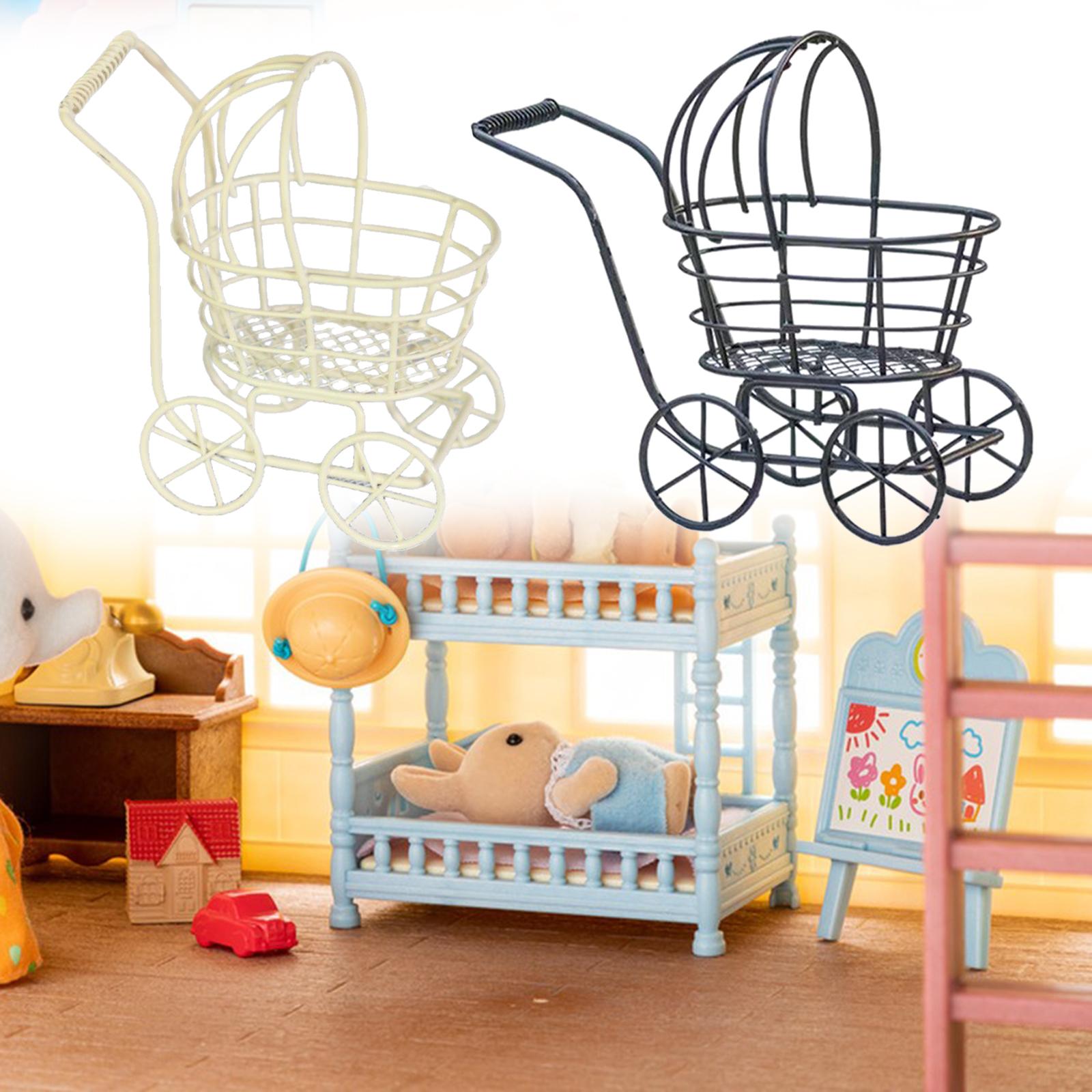 1:12 Scale Dollhouse Baby Pram - Baby Nursery Layout 评论和价格