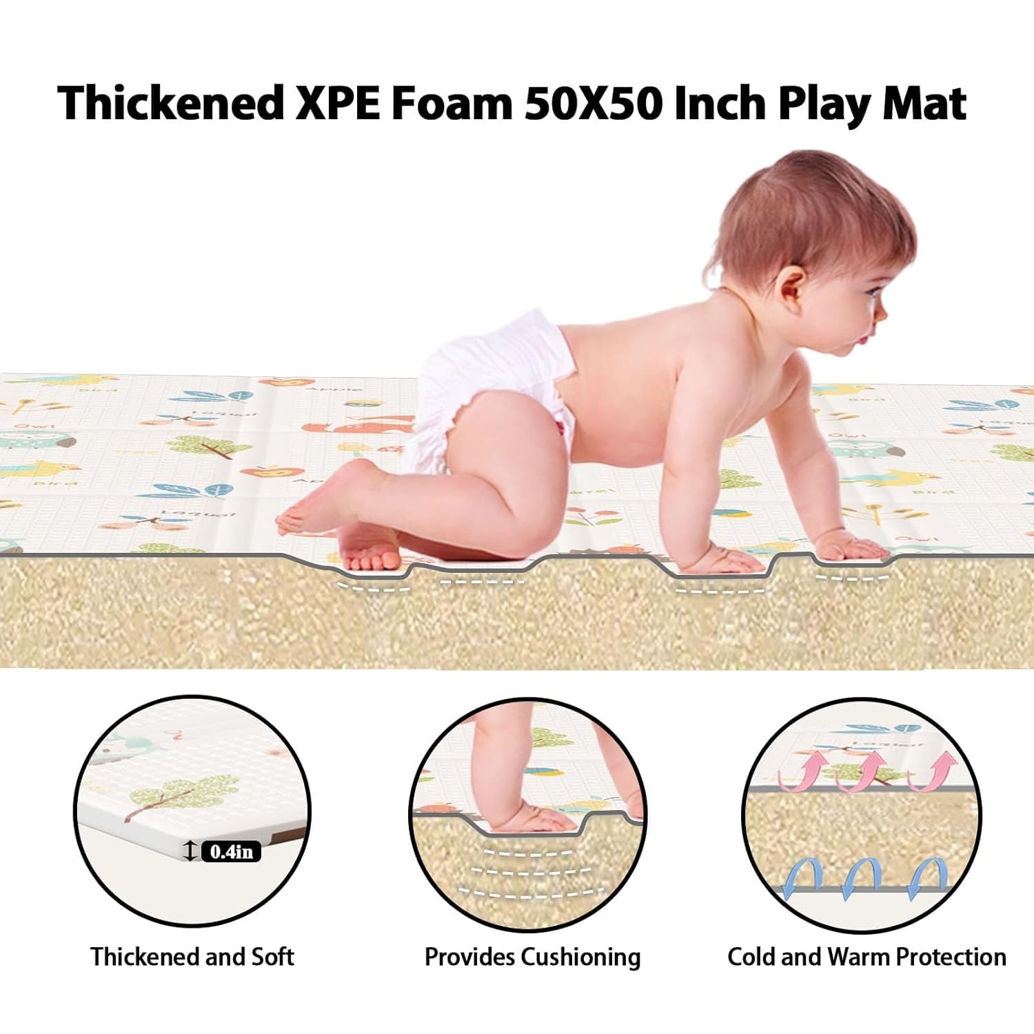 Foldable Baby Play Mat Childre - Baby Nursery Equipment 评论和价格