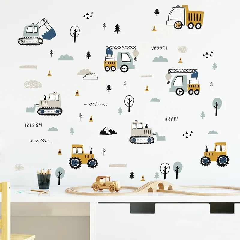 Hand Drawn Cute Cars Cargo Tru - Baby Nursery Labels 评论和价格