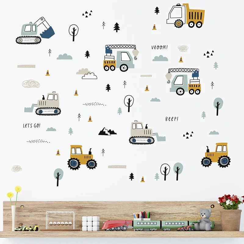 Hand Drawn Cute Cars Cargo Tru - Baby Nursery Labels 评论和价格