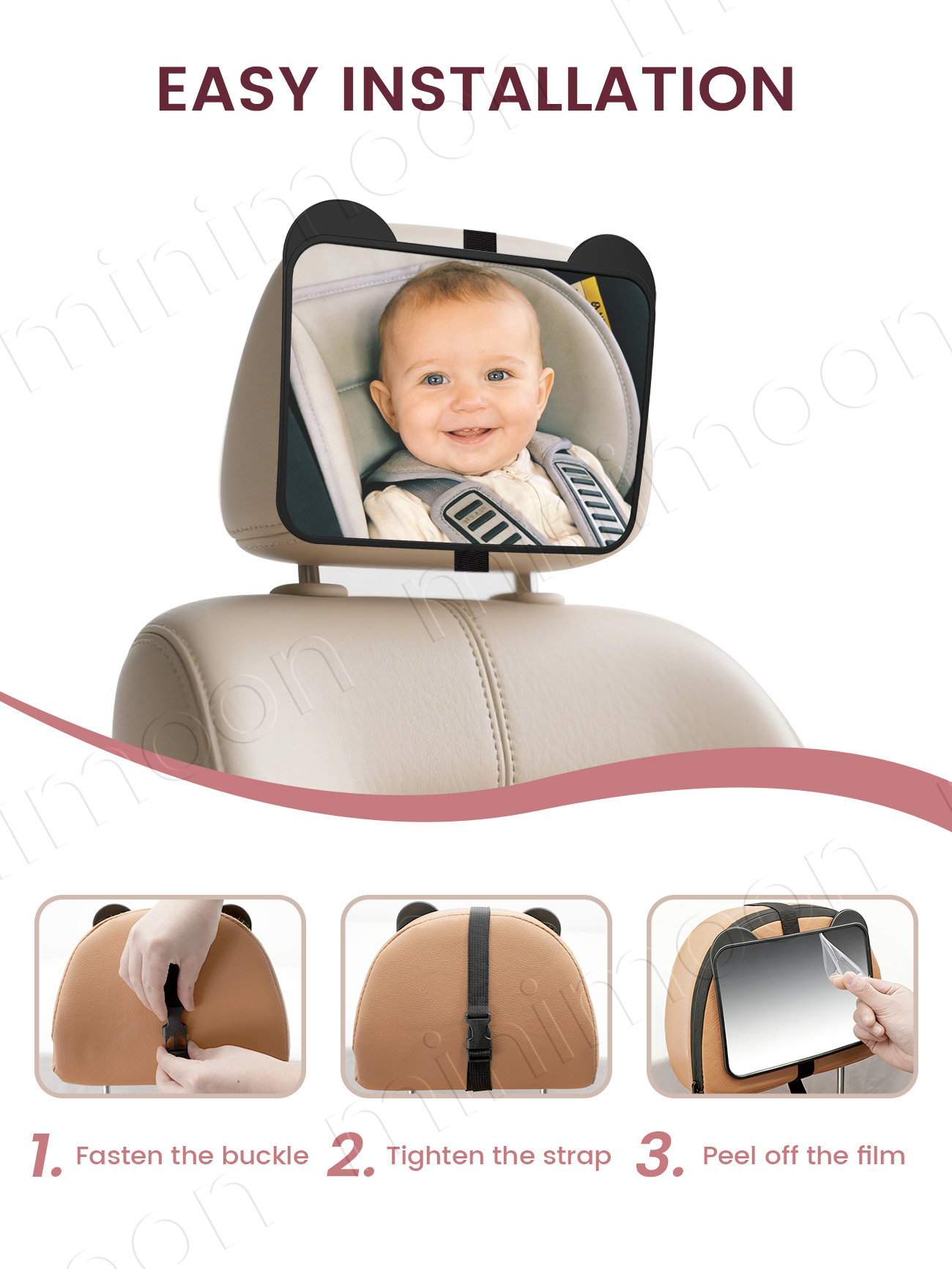 Cute Bear-Ear Car Seat Mirror, - Wearable Baby Monitor 评论和价格