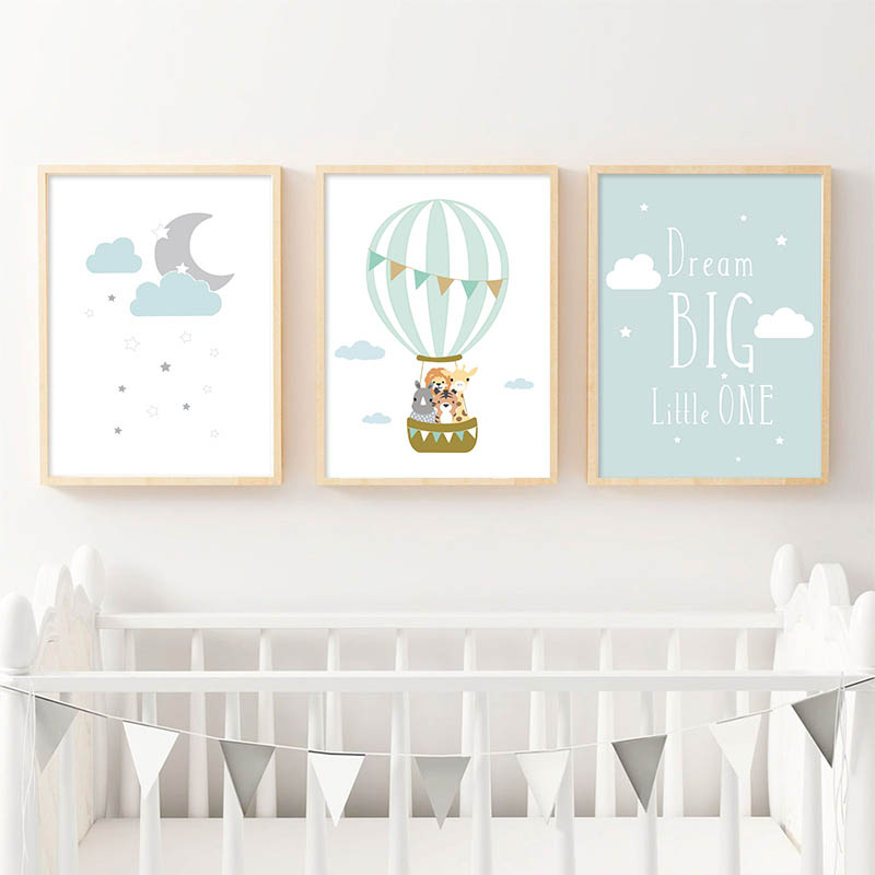 Balloon Moon Nursery Poster Wa - Baby Nursery Quotes 评论和价格