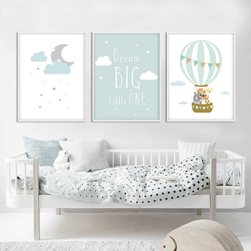 Balloon Moon Nursery Poster Wa - Baby Nursery Quotes 评论和价格