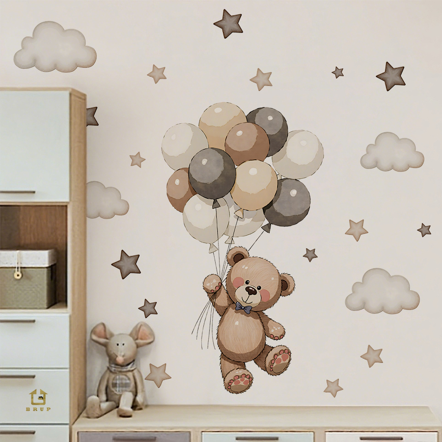 Adorable Teddy Bear Wall Decal - Baby Nursery Package 评论和价格