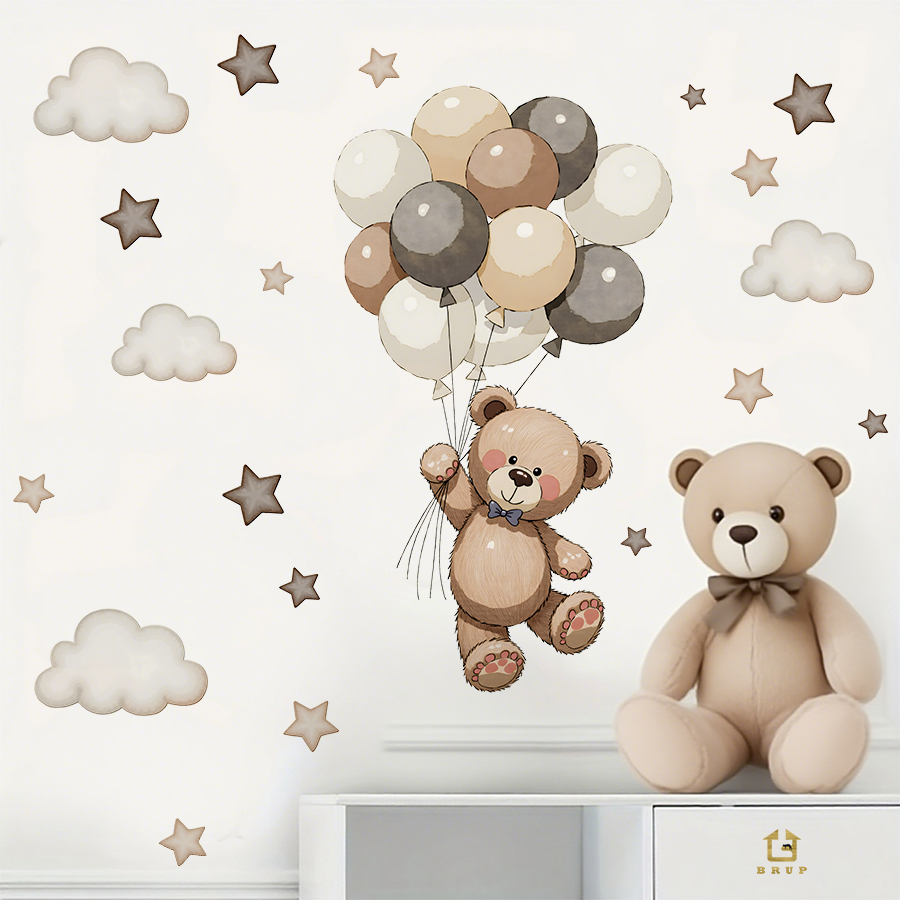 Adorable Teddy Bear Wall Decal - Baby Nursery Package 评论和价格