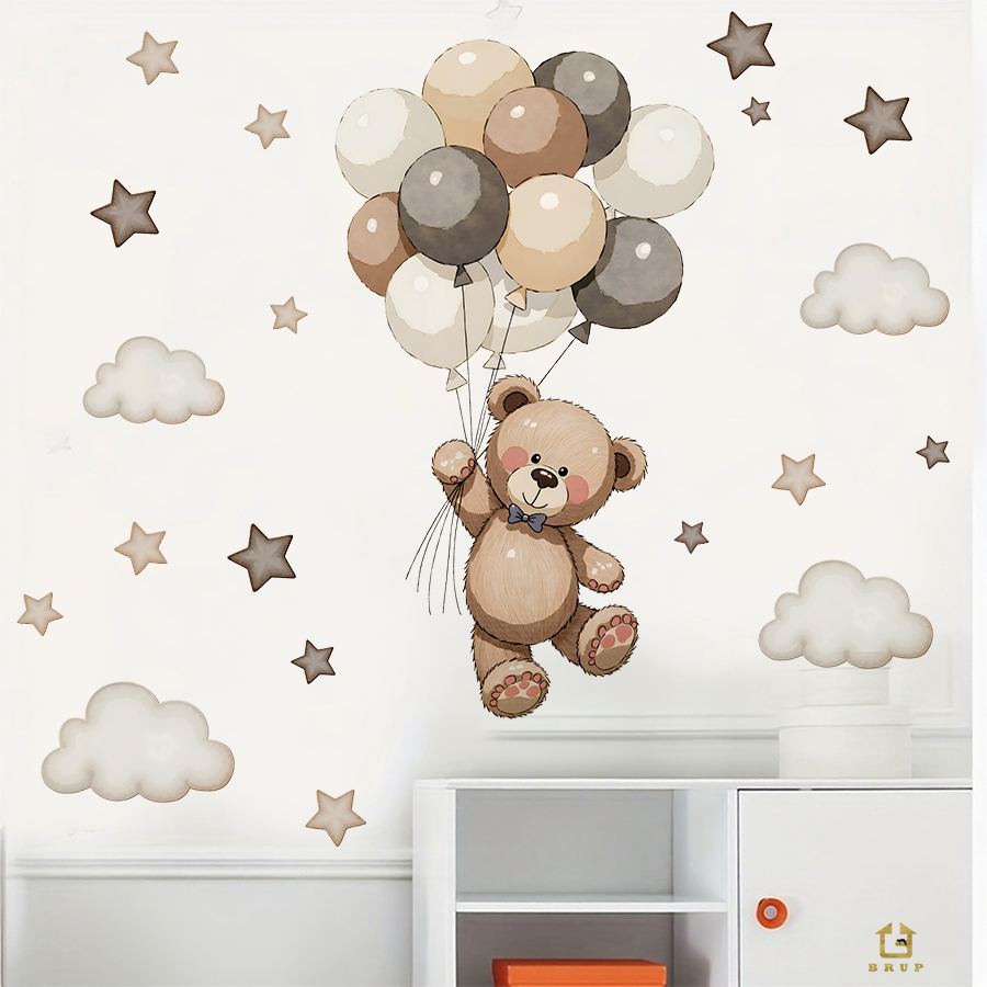 Adorable Teddy Bear Wall Decal - Baby Nursery Package 评论和价格