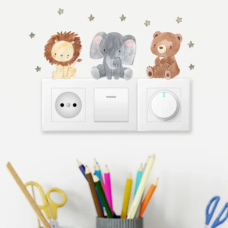 6pcs/set Cartoon Animals Wall  - Baby Nursery Water 评论和价格