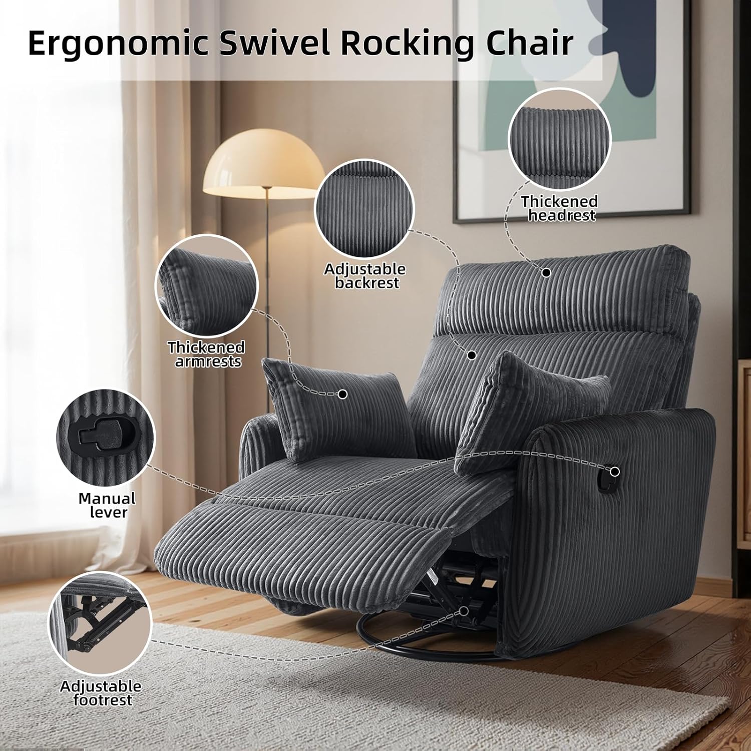 #Swivel Nursery Glider Recline - Rocking Chair Nursery 评论和价格