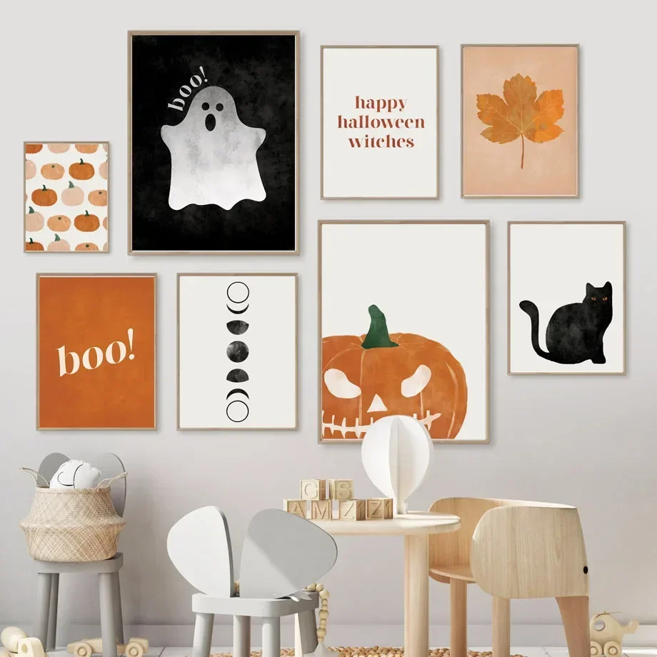 Cat Halloween Soul Pumpkin Wal - Baby Nursery Pictures 评论和价格