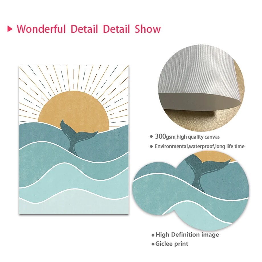 1pc frameless Fish Whale Seagu - Baby Nursery Quotes 评论和价格