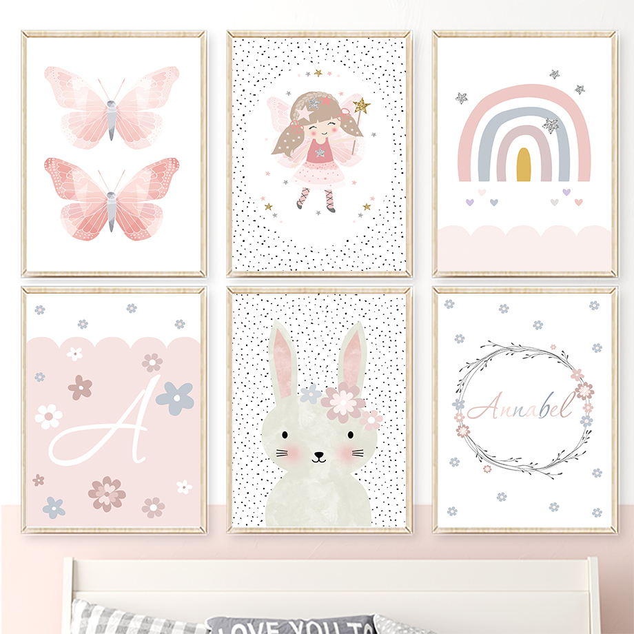 Cute Girl Rabbit Flower Butter - Baby Nursery Pictures 评论和价格