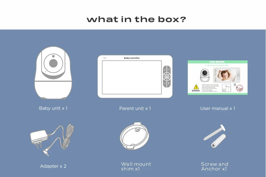 SM70 Baby Monitor HD 720P 7''  - Wearable Baby Monitor 评论和价格