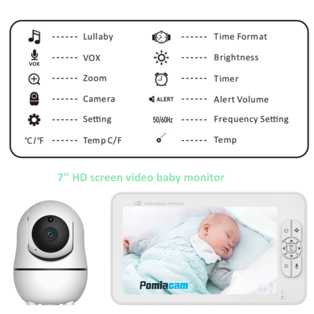 SM70 Baby Monitor HD 720P 7''  - Wearable Baby Monitor 评论和价格