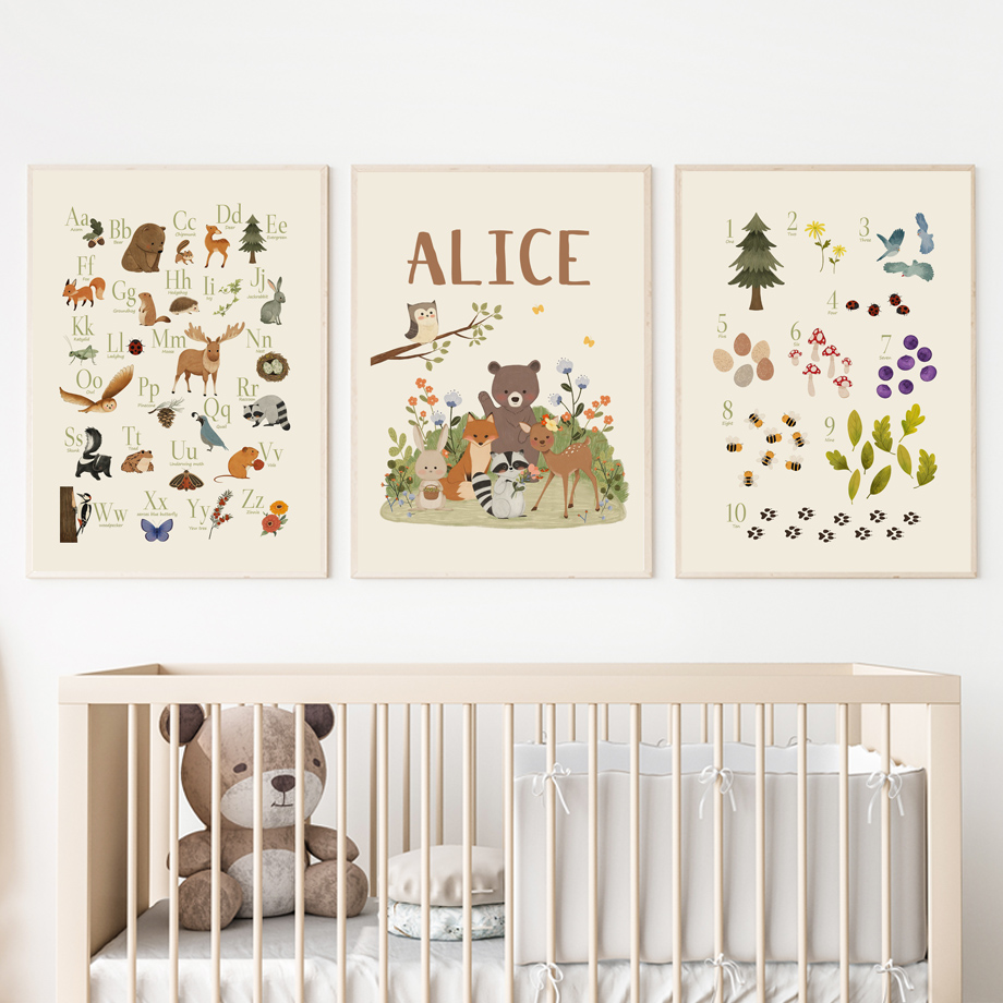 1pc frameless Cute Rabbit Fox  - Baby Nursery Pictures 评论和价格