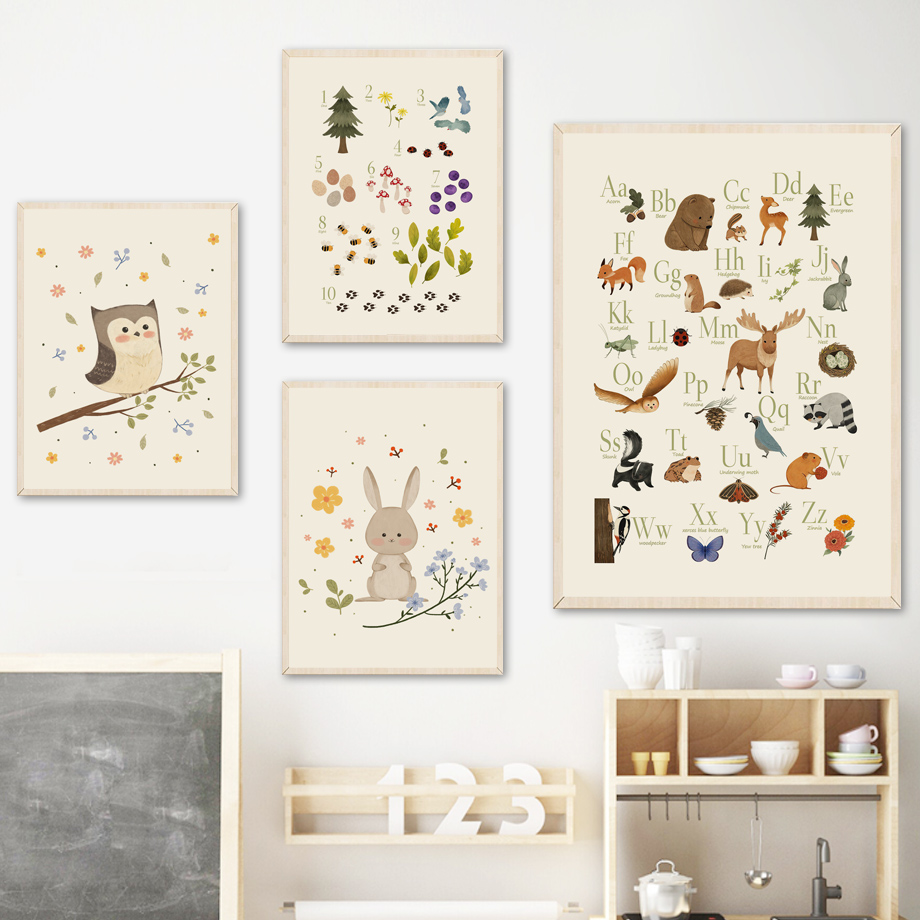 1pc frameless Cute Rabbit Fox  - Baby Nursery Pictures 评论和价格