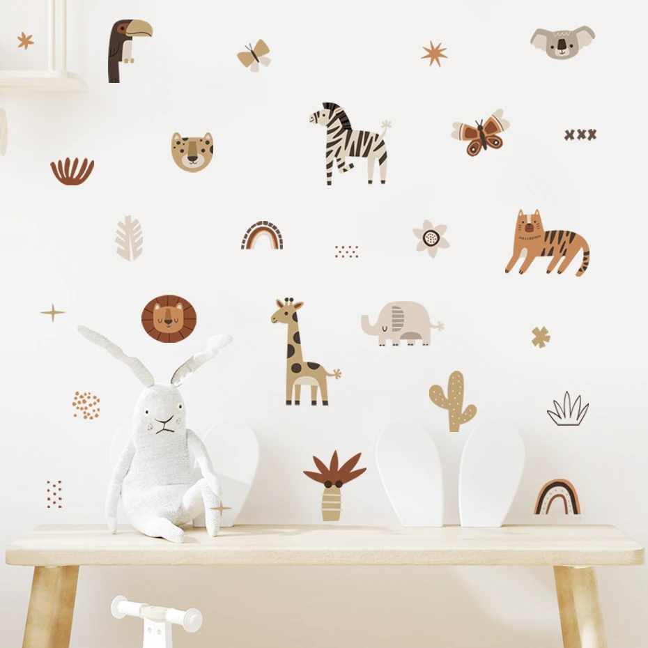 Cartoon Africa Animals Elephan - Baby Nursery Labels 评论和价格