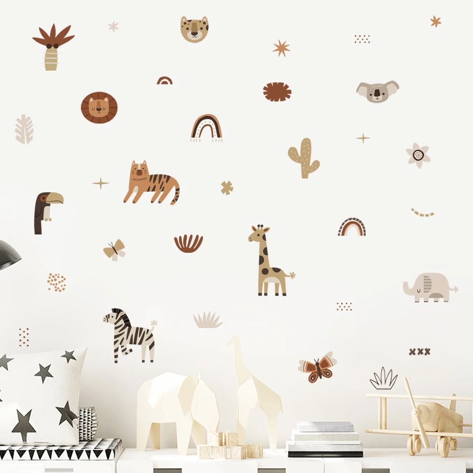 Cartoon Africa Animals Elephan - Baby Nursery Labels 评论和价格