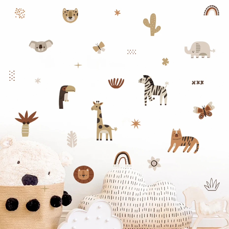 Cartoon Africa Animals Elephan - Baby Nursery Labels 评论和价格