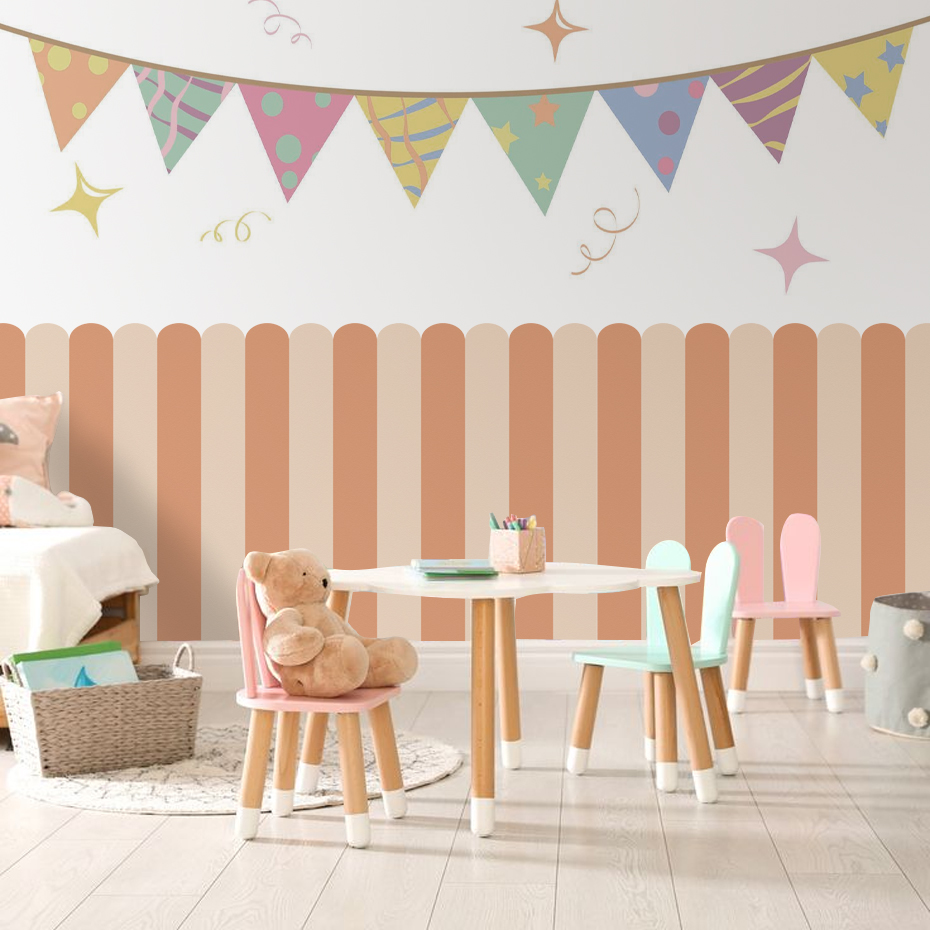 Multicolor Vertical Striped Ar - Baby Nursery Pictures 评论和价格