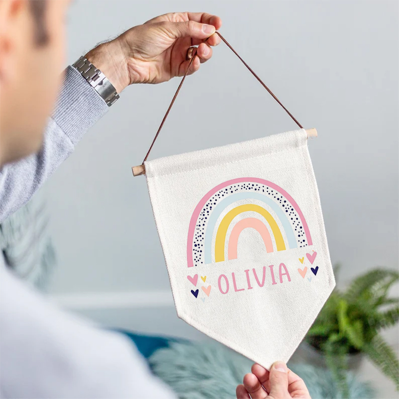 Personalised Name Banner Rainb - Baby Nursery Themes Girl 评论和价格