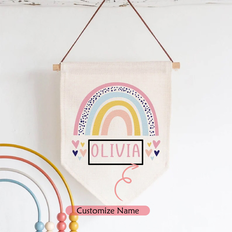 Personalised Name Banner Rainb - Baby Nursery Themes Girl 评论和价格