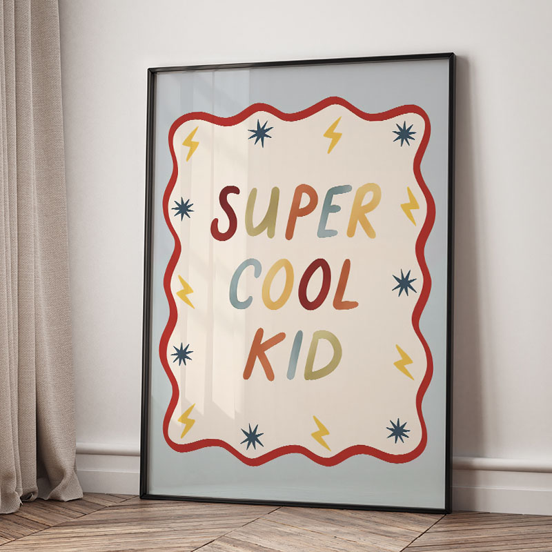 Funny Cartoon Super Cool Kid N - Baby Nursery Pictures 评论和价格