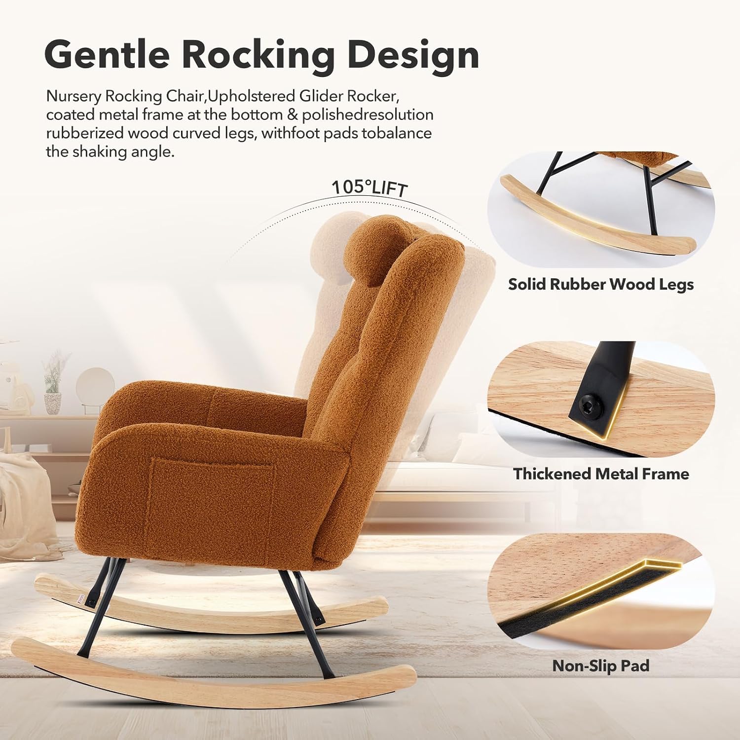 Teddy Glider Rocker Nursery Nu - Rocking Chair Nursery 评论和价格