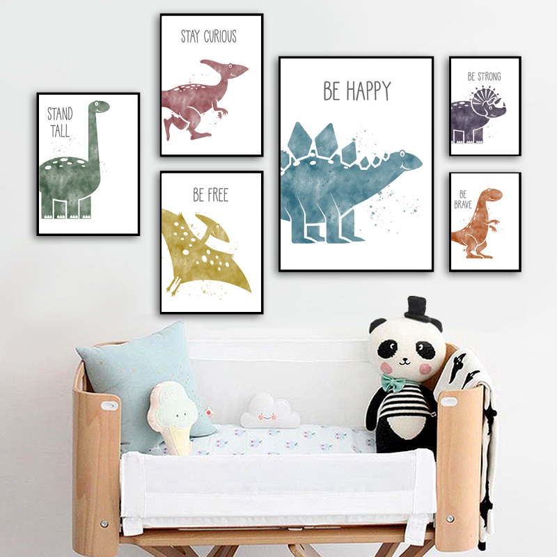 Cute Dinosaur Cartoon Animal Q - Baby Nursery Quotes 评论和价格