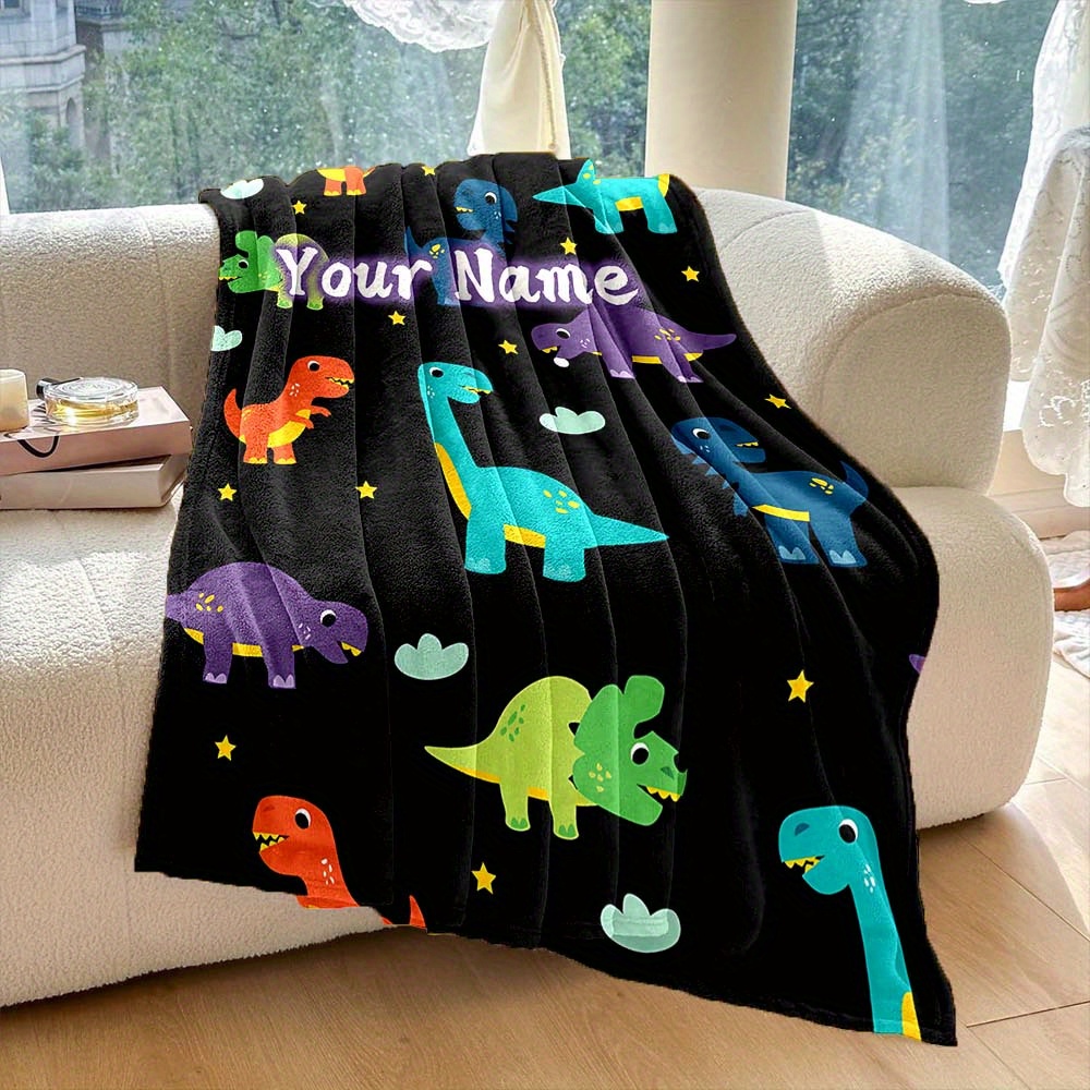 Dinosaur Print Kids Throw Blan - Baby Nursery Themes Girl 评论和价格